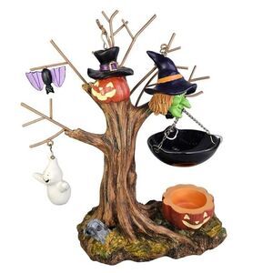 Yankee Candle Halloween Haunted Tree Tart Wax Warmer RARE Witch Ghost Bat Spooky
